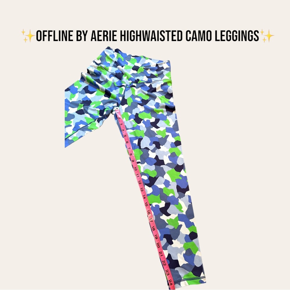 ✨OFFLINE by Aerie Highwaisted Neon Camo Leggings. Size Large✨ - Picture 2 of 7